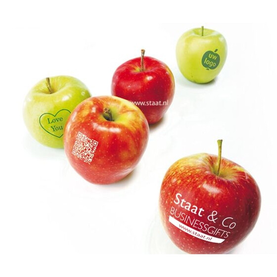 Appel met bedrukt logo