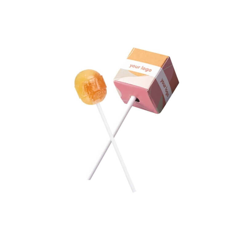 Lolly in vierkant doosje relatiegeschenk