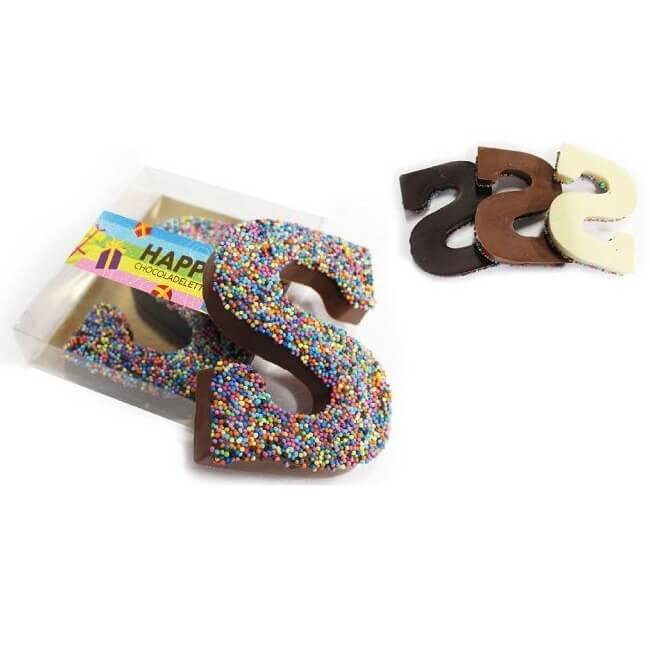 HappyTruffel chocoladeletter met logo