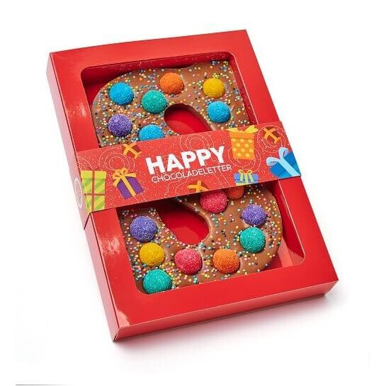 HappyTruffel chocoladeletter met logo