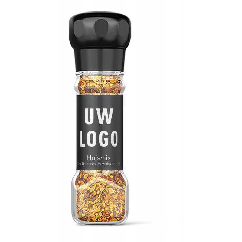 Peper- en zoutmolen met logo