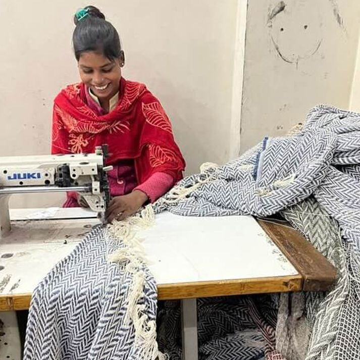 Eerlijke duurzame plaids gemaakt van gerecycled katoen