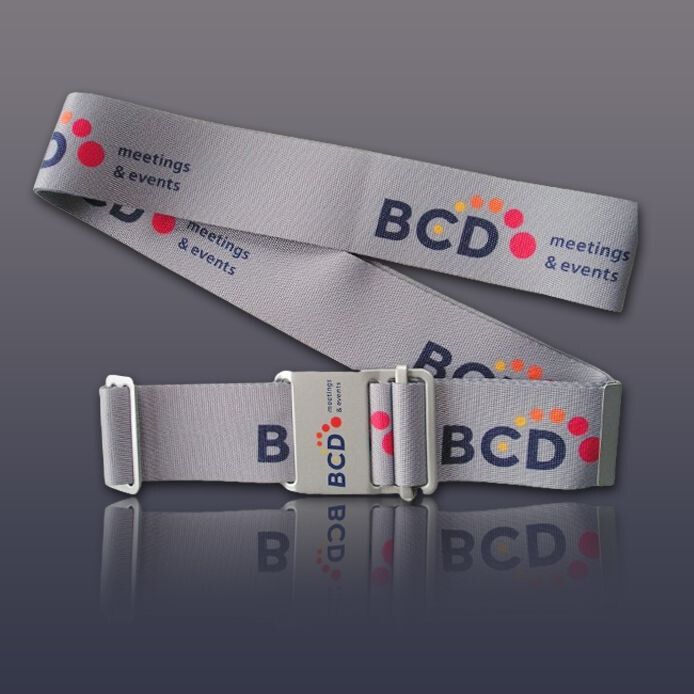 Kofferriem met bedrukt logo