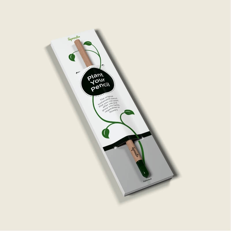 Plant een potlood met een notieboekje 